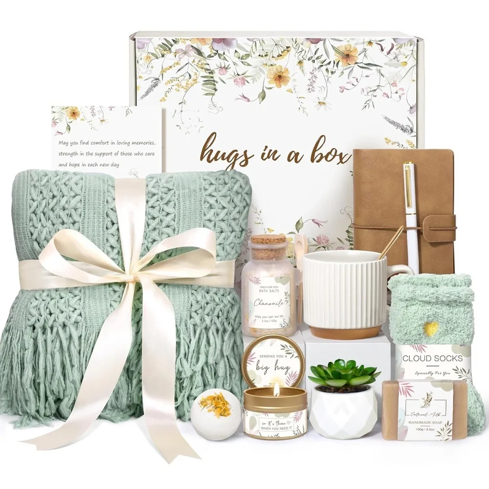 Gifts for women, get well soon self care package box sending hug baskets